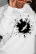 White Fashion Casual Print Pullovers O Neck Tops