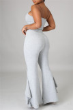 Red Sexy Casual Solid Backless Spaghetti Strap Sleeveless Two Pieces