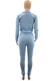 Red Work Daily Solid O Neck Long Sleeve Two Pieces