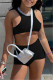 Black Casual Sportswear Solid Basic O Neck Sleeveless Two Pieces