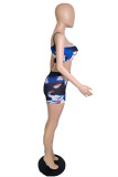 Multi-color Fashion Sexy Print Backless Spaghetti Strap Sleeveless Two Pieces