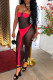 Black Fashion Sexy Patchwork See-through Backless Strapless Dress