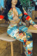 Colour Casual Print Hollowed Out Patchwork Tie-dye O Neck Regular Jumpsuits