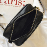Black Fashion Casual Solid Chain Strap Crossbody Bag