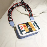Red Fashion Casual Patchwork Letter Print Red Crossbody Bag