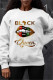 White Fashion Casual O Neck Long Sleeve Regular Sleeve Regular Lips Printed Tops