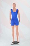 Colorful blue Fashion Sexy Solid Polyester Sleeveless Slip