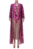 Rose Sexy Print Patchwork Swimwears