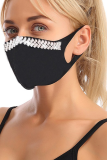 Black Casual Street Solid Hot Drilling Mask