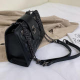 White Fashion Casual Solid Crossbody Bag