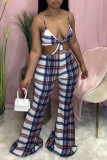 Multicolor Fashion Sexy Print Backless Strap Design Spaghetti Strap Regular Jumpsuits