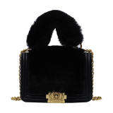 Black Fashion Casual Solid Chain Strap Crossbody Bag