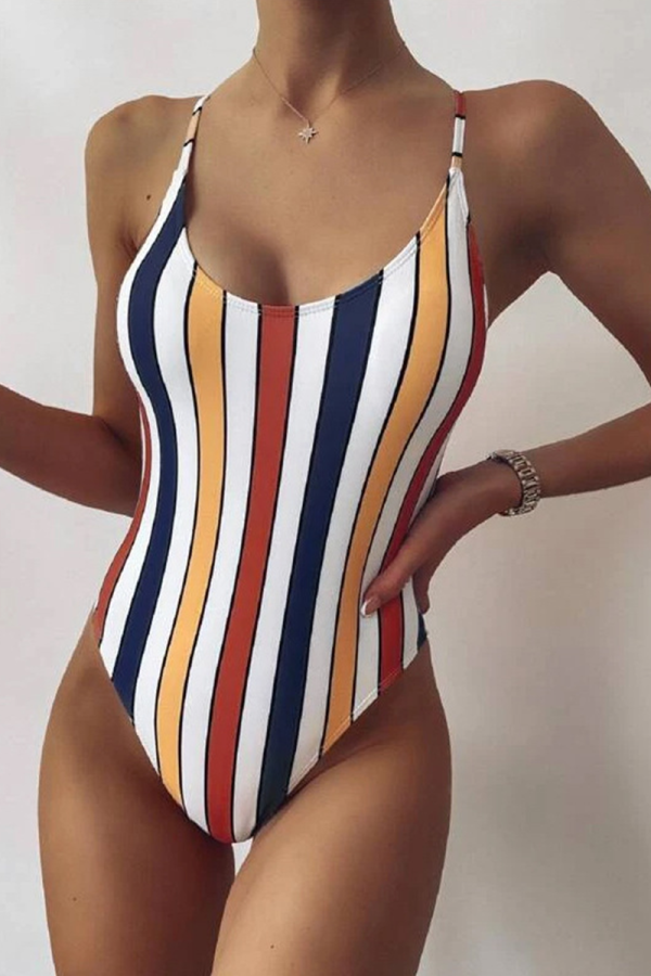 Red Sexy Print Split Joint Swimwears