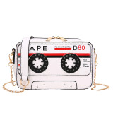 White Fashion Casual Letter Print Messenger Bag