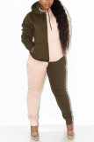 Brown Sportswear Print Hooded Collar Long Sleeve Two Pieces
