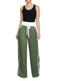 As Show Casual Fashion Patchwork Flat Wide Leg Pants Midweight Pants