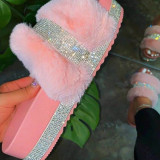 Pink Daily Hollowed Out Round Comfortable Shoes