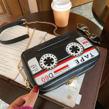 White Fashion Casual Letter Print Messenger Bag
