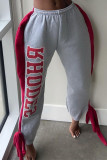 Grey Casual Patchwork Harlan Bottoms