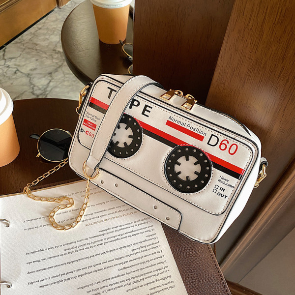 White Fashion Casual Letter Print Messenger Bag