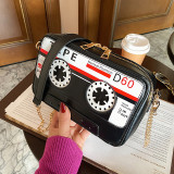 White Fashion Casual Letter Print Messenger Bag