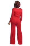 Black Fashion Light Sexy Patchwork Solid Long Sleeve V Neck Jumpsuits