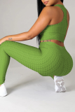 Red Sportswear Solid Patchwork O Neck Sleeveless Two Pieces