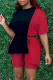 Red Fashion Casual Solid Patchwork O Neck Long Sleeve Two Pieces