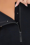 Black Sexy Zipper Hip Lift Hollow-out Panties