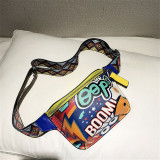 Red Fashion Casual Graffiti Print Chest Bag
