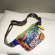 Yellow Fashion Casual Graffiti Print Chest Bag