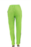 Green Fashion Casual Letter Print Patchwork Regular Mid Waist Trousers