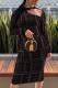Black Casual Print Hollowed Out Halter Wrapped Skirt Dresses