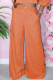 Orange Fashion Casual Solid Basic High Waist Wide Leg Trousers