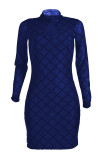 Wine Red Sexy Patchwork O Neck Wrapped Skirt Dresses