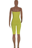 Yellow Fashion Sexy Solid Milk. Sleeveless Wrapped Jumpsuits