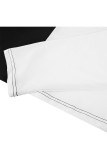 Black White Sexy Solid Split Joint Slit O Neck A Line Plus Size