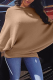 Khaki Casual Solid Patchwork O Neck Tops