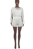 Red Work Daily Solid O Neck Long Sleeve Two Pieces