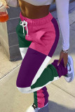 Multicolor Sportswear Patchwork Mid Waist Bottoms