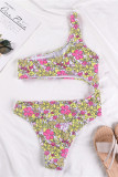 Yellow Fashion Sexy Print Hollowed Out Swimwears