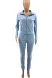 Red Work Daily Solid O Neck Long Sleeve Two Pieces