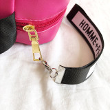 Rose Red Fashion Casual Letter Print Crossbody Bag
