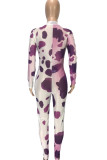 Red Sexy Casual Print O Neck Regular Jumpsuits