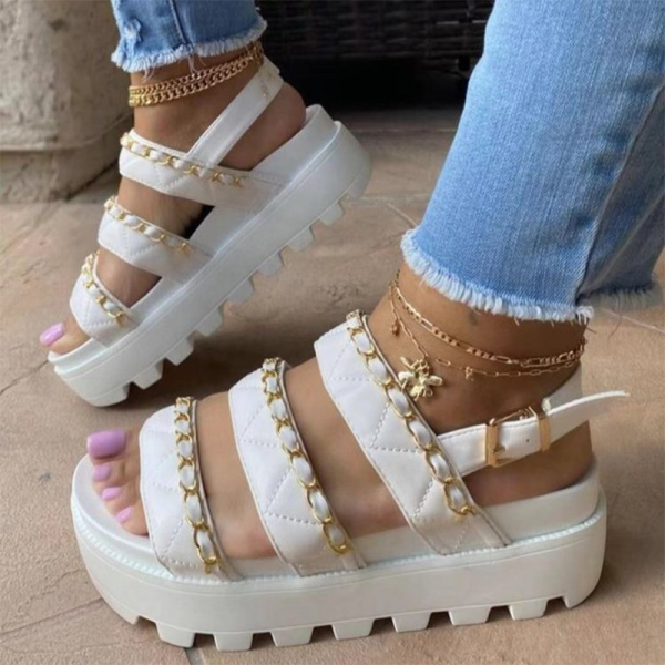White Street Patchwork Opend Out Door Shoes