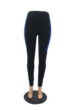 Blue Fashion Casual Solid Split Joint Regular Mid Waist Pencil Trousers