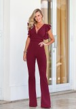 Orange zipper Solid Fashion sexy Jumpsuits & Rompers