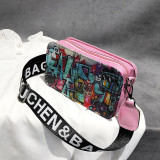 Pink Fashion Geometric Print Bag Accessories