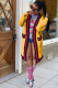 Yellow cardigan Pearl Solid Ribbon Patchwork Polyester Pure Long Sleeve