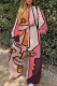Pink Casual Print Patchwork O Neck Long Sleeve Two Pieces